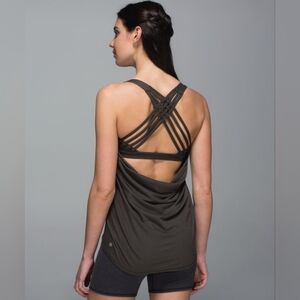 Lululemon women's size 6Free to be wild strappy olive green 2 in 1 tank too